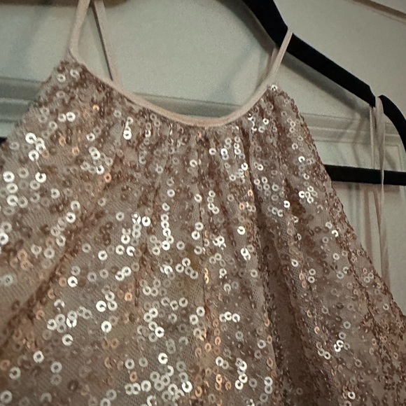 Amsale Chandler Sequin Halter Rose Gold - Picture 5 of 9
